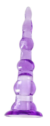 Фиолетовый анальный вибромассажёр-ёлочка - 14,5 см. - 0
