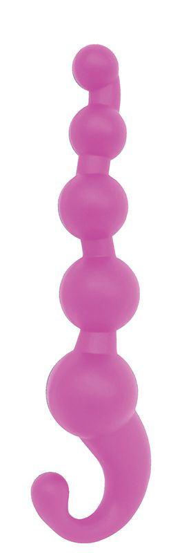 Розовая анальная цепочка PLAY CANDI BUBBLE GUM - 17 см. - 0