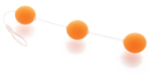 Анальная цепочка из 3 оранжевых шариков - 0