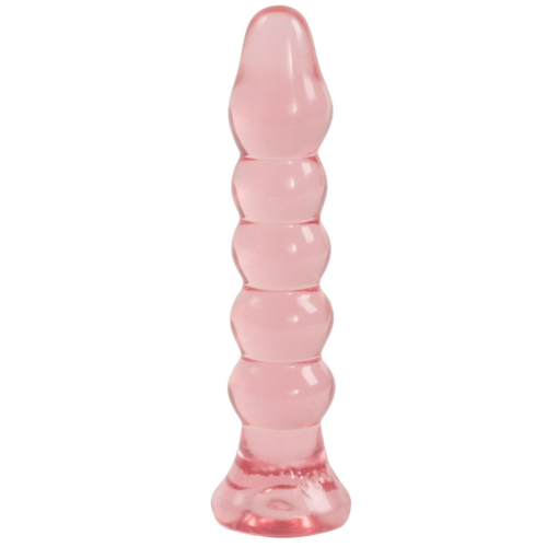 Анальная елочка из розового геля Crystal Jellies Anal Plug Bumps - 15,2 см. - 0