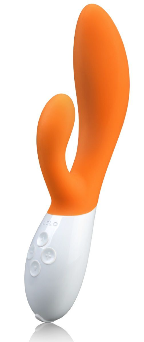 Вибромассажер Ina 2 оранжевого цвета - 20 см. - 0