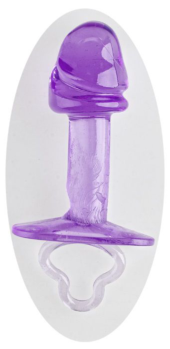 Фиолетовая анальная пробка с фаллической головкой - 9 см. - 0