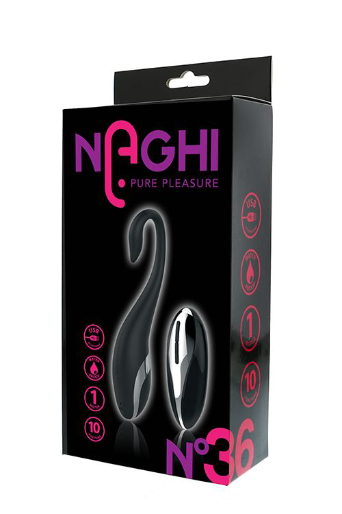 Черное виброяйцо NAGHI NO.36 RECHARGEABLE REMOTE EGG - 3