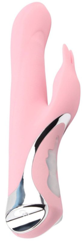 Нежно-розовый вибратор-кролик Rotating Missile Bunny - 24 см. - 0