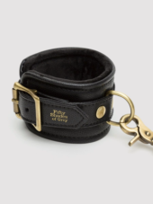 Черные наручники Bound to You Faux Leather Wrist Cuffs - 2