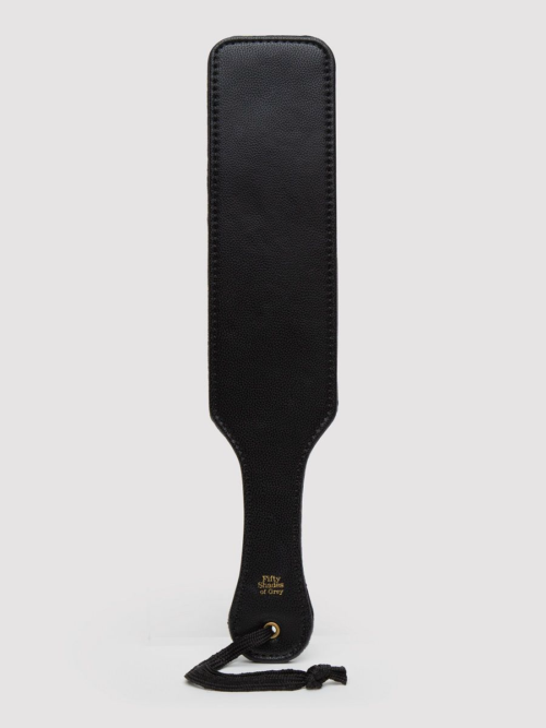 Черная шлепалка Bound to You Faux Leather Spanking Paddle - 38,1 см. - 0