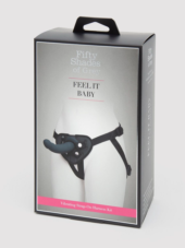 Черный страпон с вибрацией Feel It Baby Strap-On Harness Kit - 17,8 см. - 4