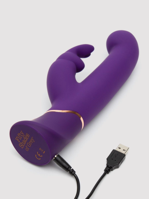 Фиолетовый вибратор Greedy Girl Power Motion Thrusting Rabbit Vibrator - 21,6 см. - 2