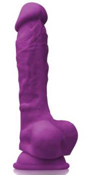 Фиолетовый фаллоимитатор на присоске 7 Dildo - 22,3 см. - 0